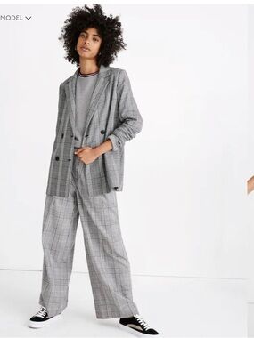 Madewell Caldwell double breasted blazer in Plaid S